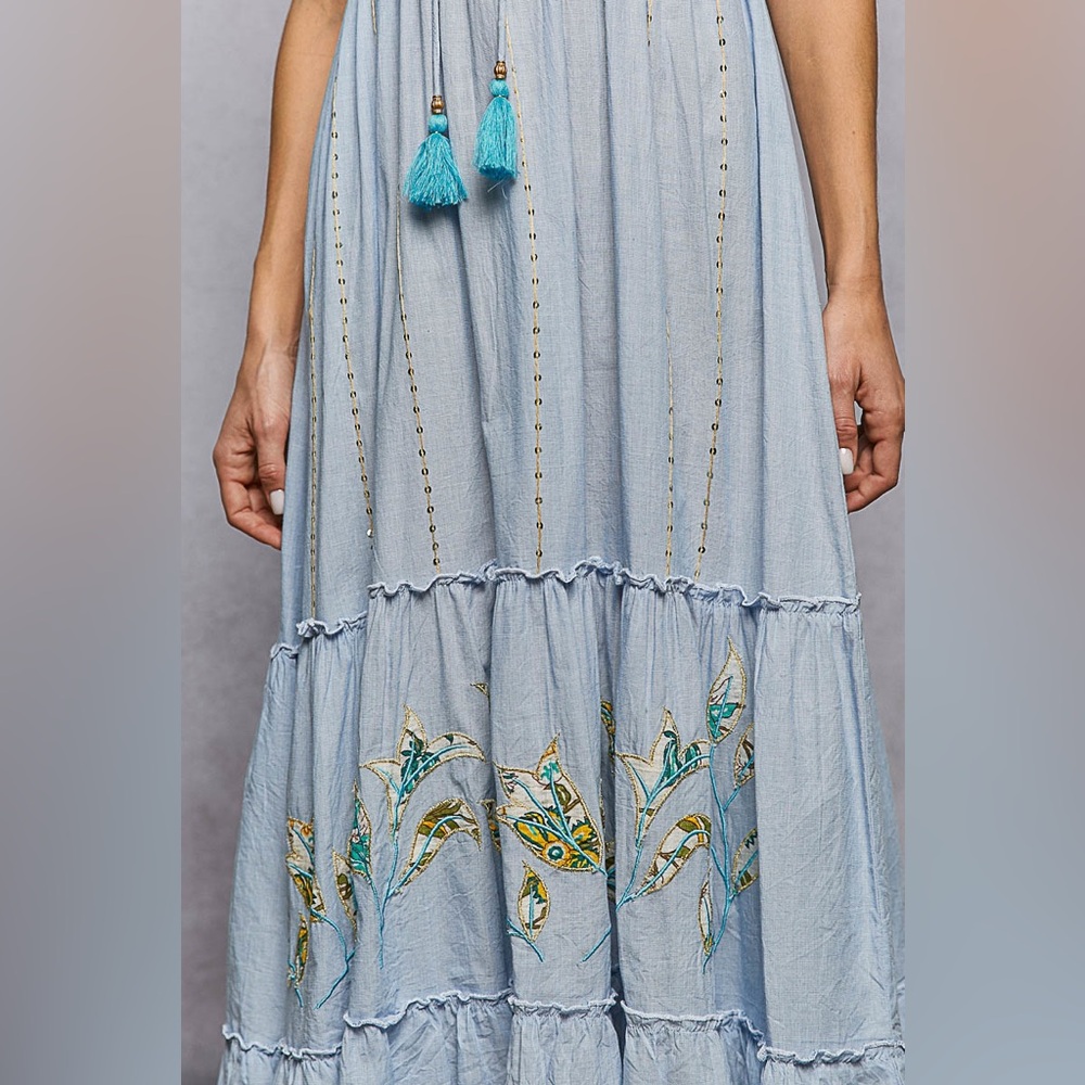 Light Denim Blues Maxi Dress - Picture 7 of 7